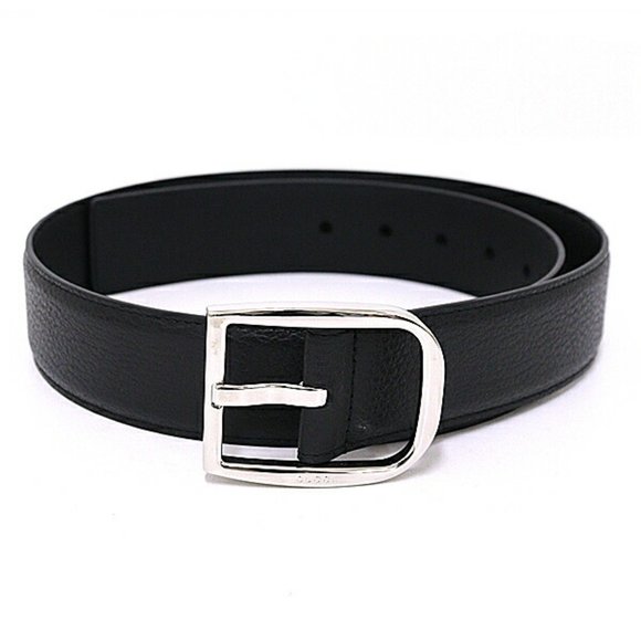 GUCCI Men's Belt 85/34 Leather 449716 CAO0N Black Unused